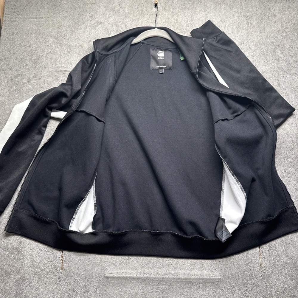G Star Raw Ore Tracktop Raglan Sleeve Black White‎ Zip Jacket Streetwear Small - Picture 6 of 10